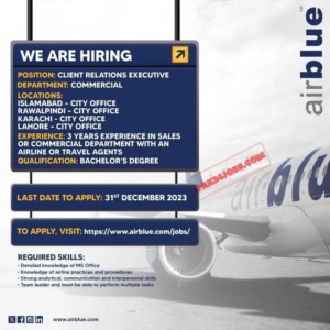 Airblue Jobs 2023 Advertisement